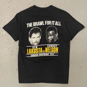 Vintage 1990 Ken Lakusta Vs. Conroy Nelson Rare Single Stitch Boxing T Shirt XL